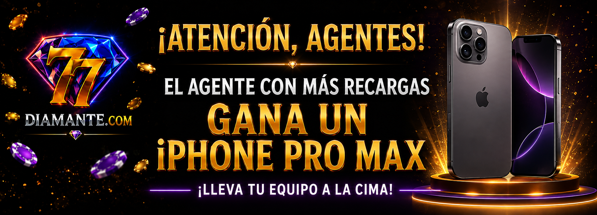 ¡Atención, agentes! El agente con más recargas gana un iPhone Pro Max — 77Diamante.com